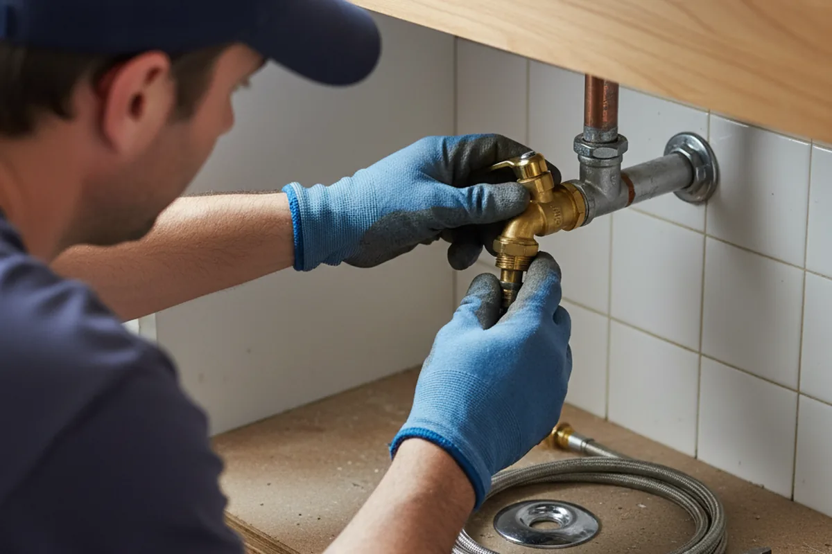 Shutoff valve and fitting work during Burst Pipe Repair in Haslet